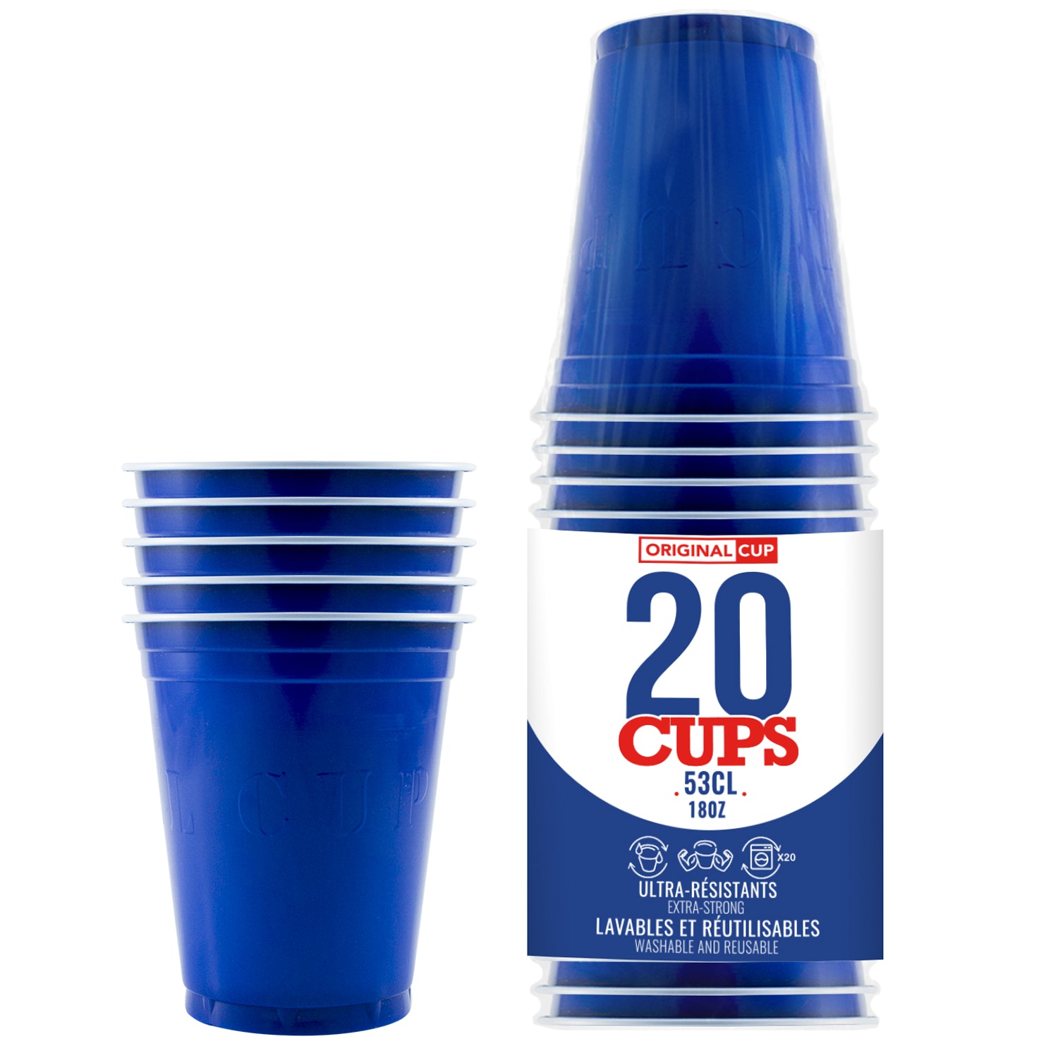 20 Gobelets Bleus 53cl