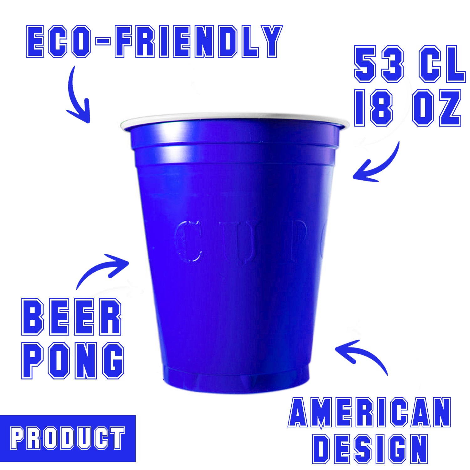 20 Gobelets Bleus 53cl