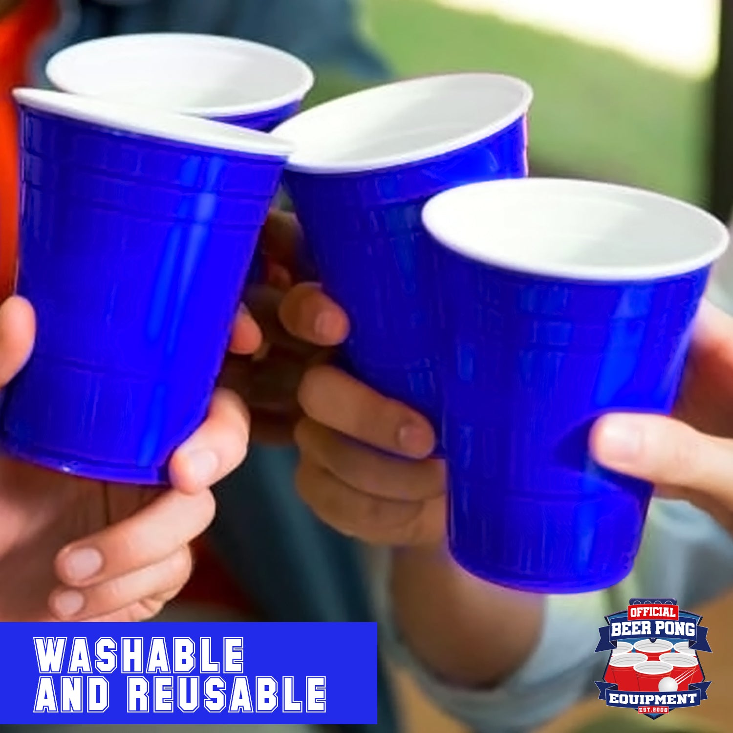 20 Gobelets en Plastique Bleus Réutilisables 53 cl