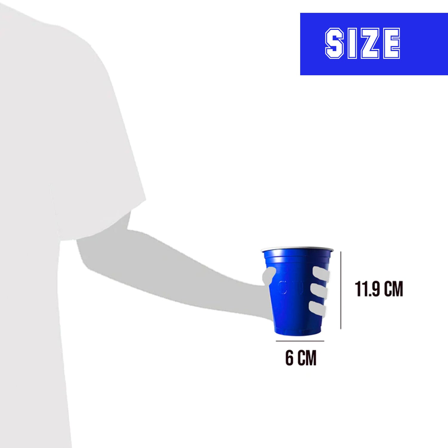 20 Gobelets en Plastique Bleus Réutilisables 53 cl