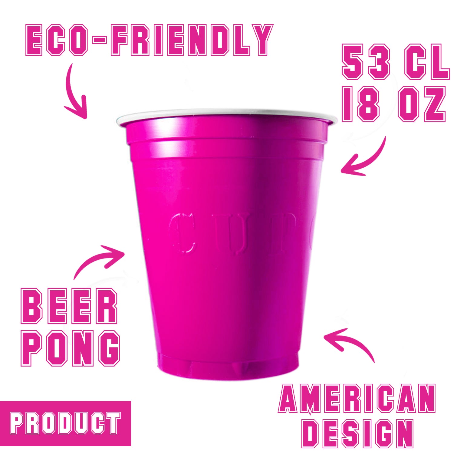 20 Gobelets Roses 53cl