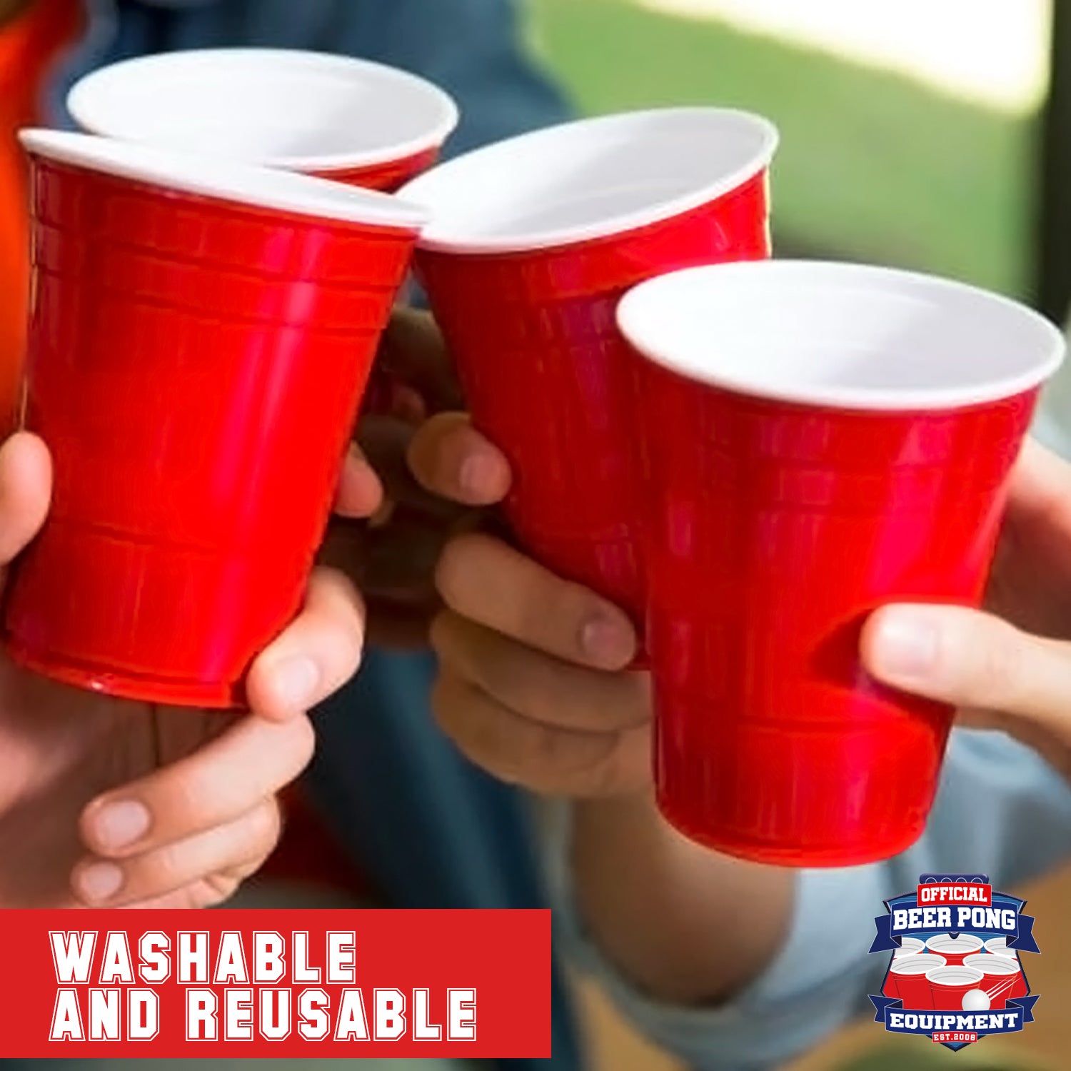 20 Gobelets en Plastique Rouges Réutilisables 53 cl