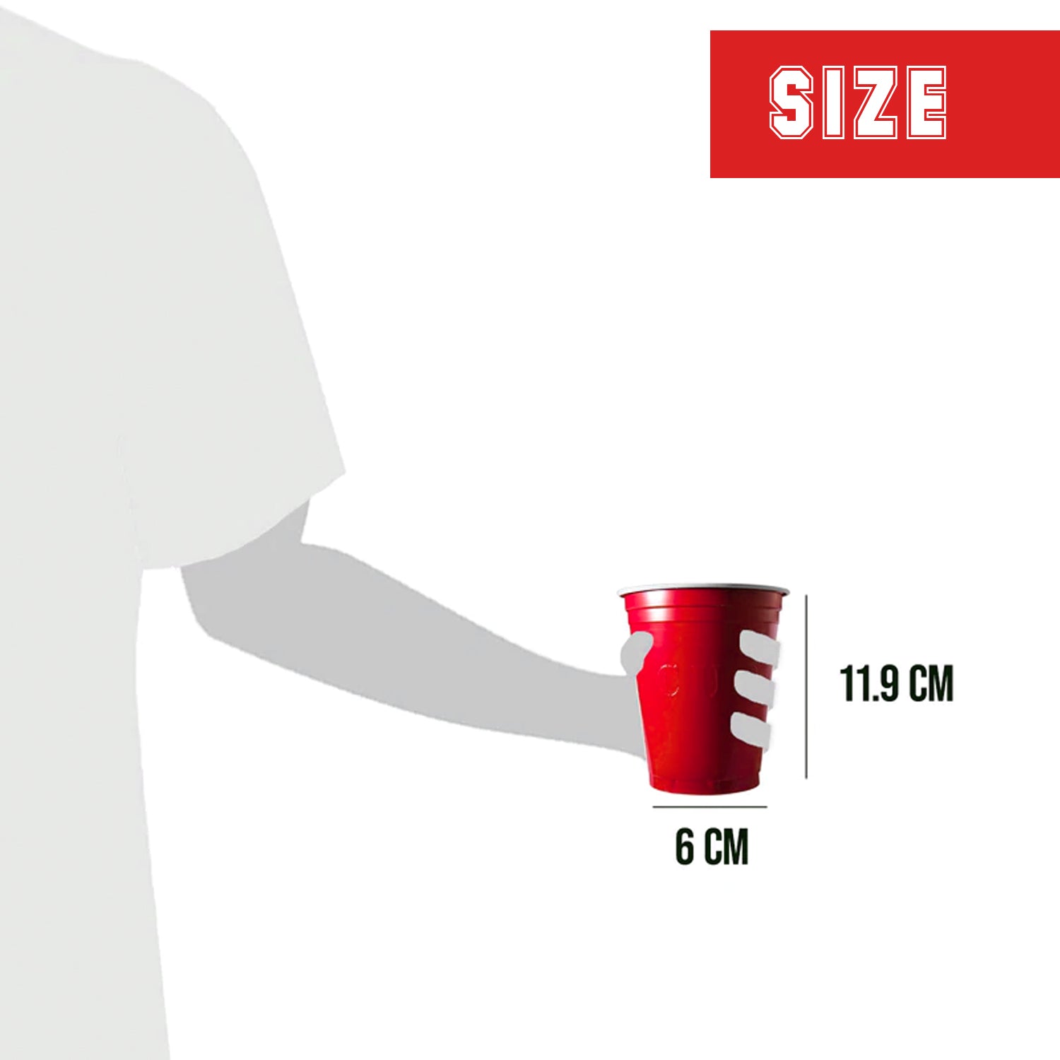 20 Gobelets en Plastique Rouges Réutilisables 53 cl