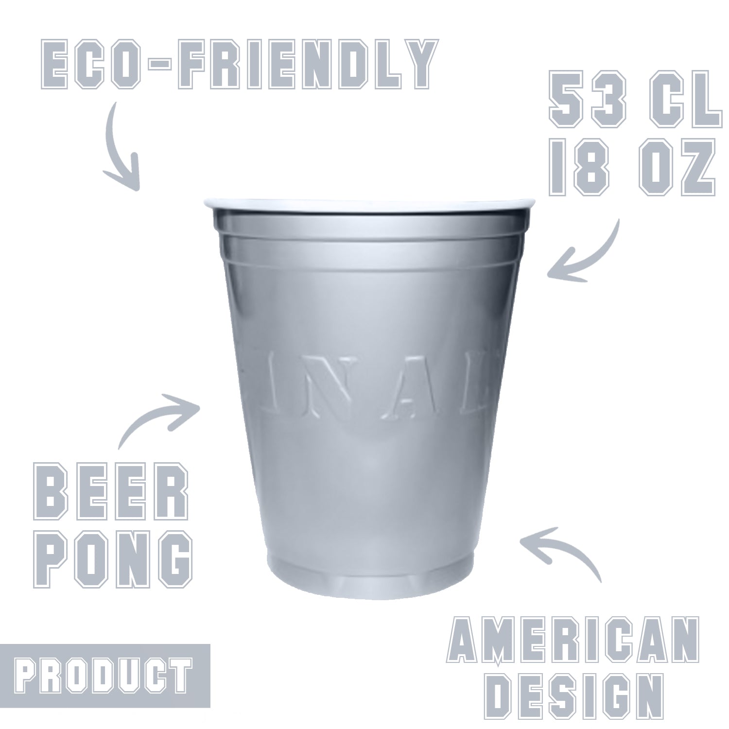 20 Gobelets Argent 53cl