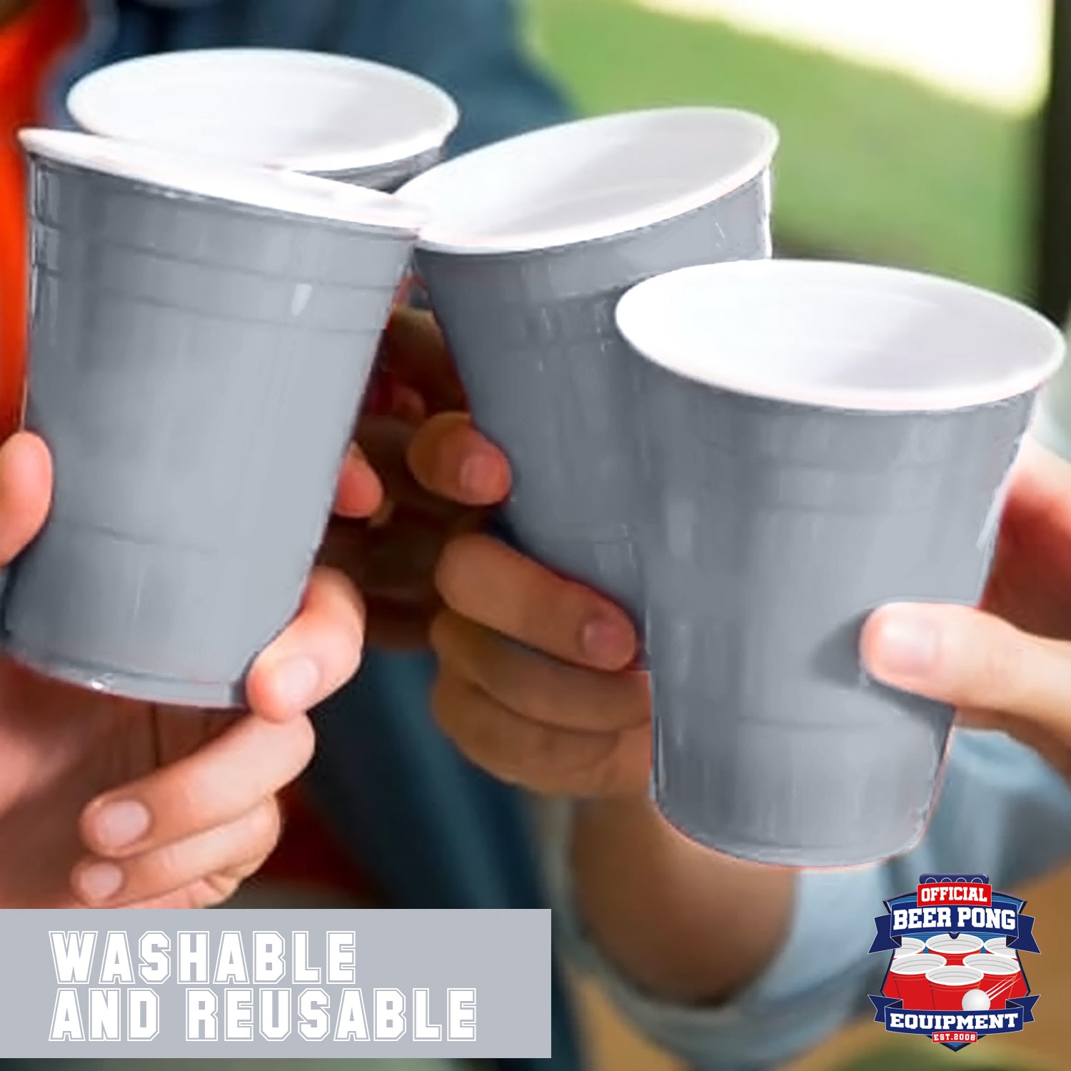 20 Gobelets en Plastique Argentés Réutilisables 53 cl