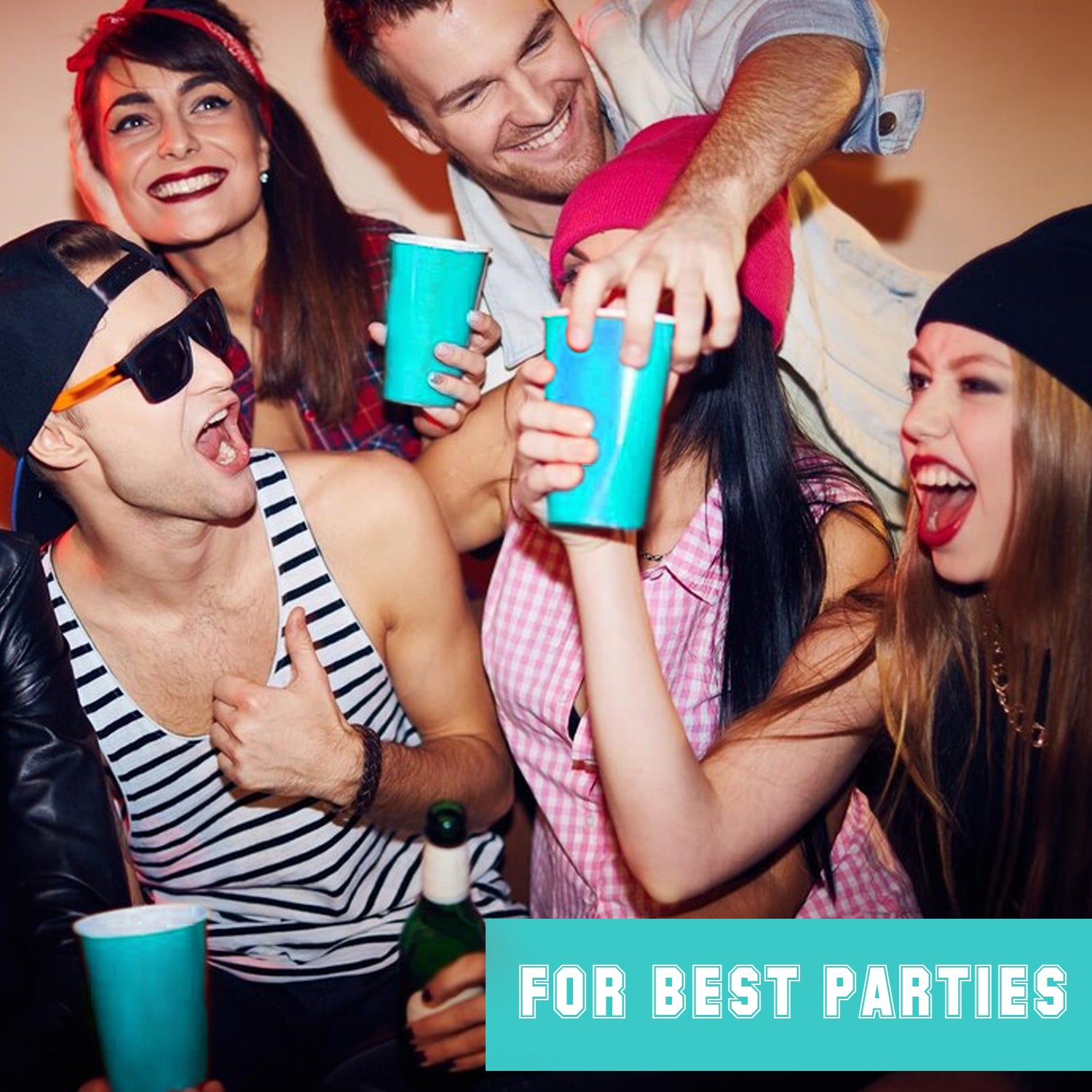 20 Gobelets Turquoises 53cl