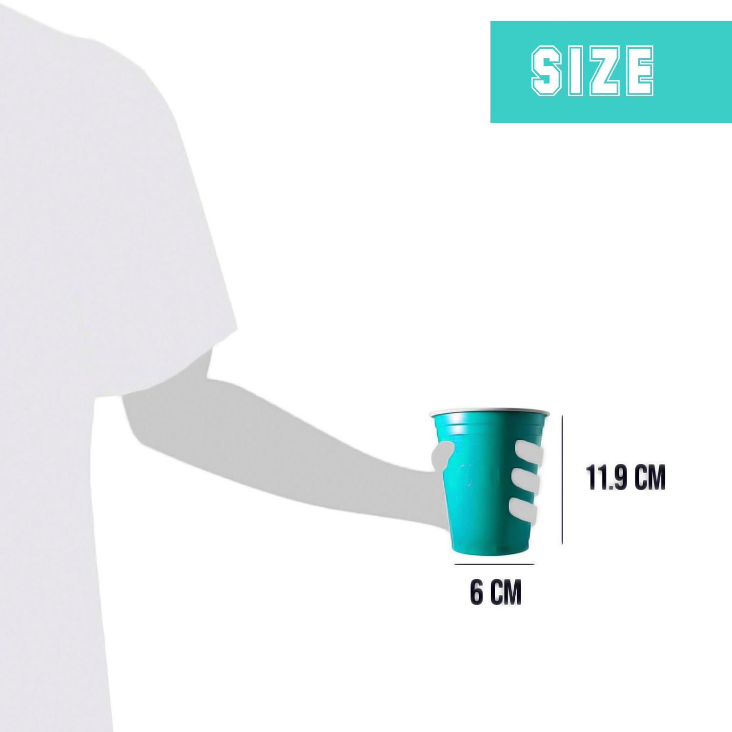 20 Gobelets Turquoises 53cl