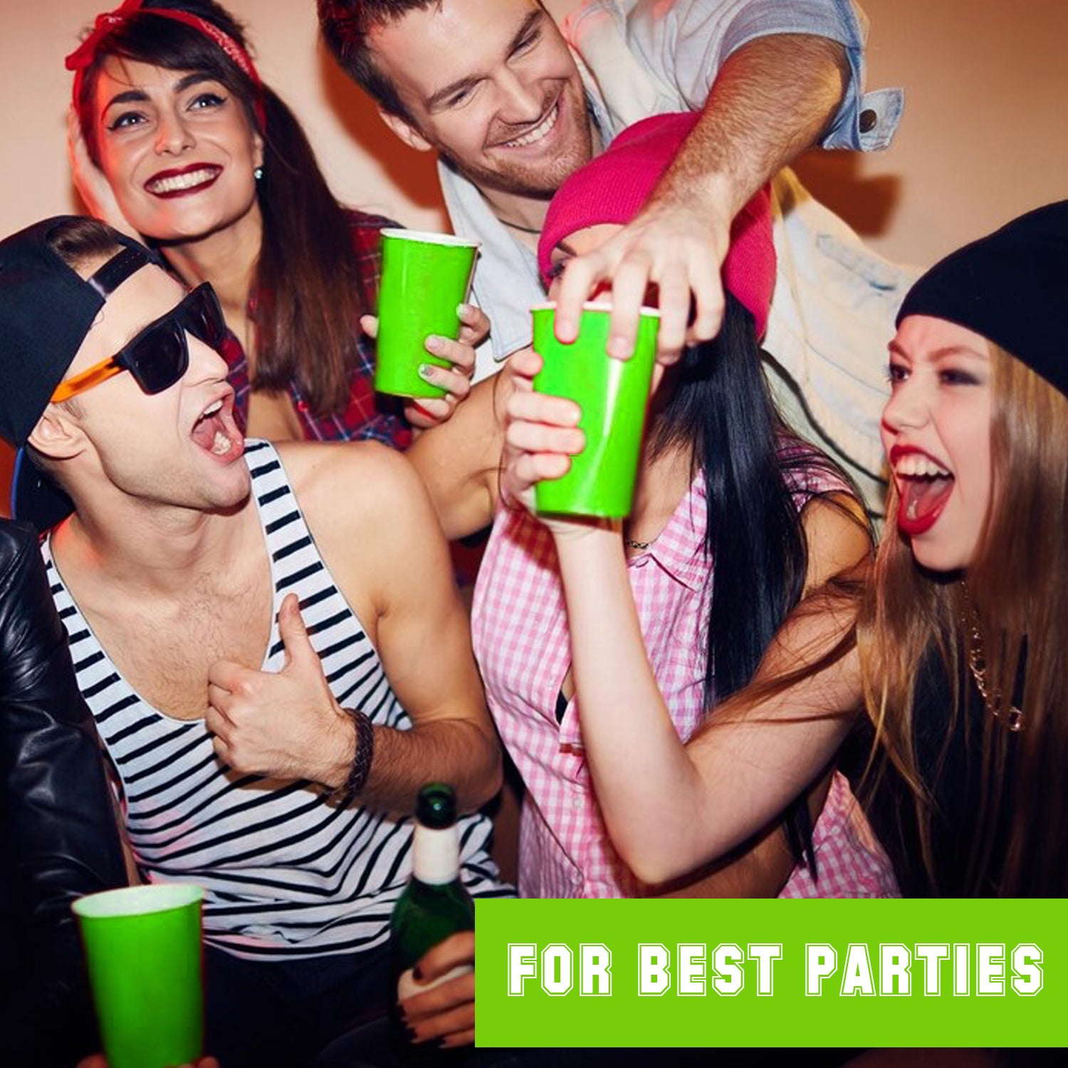 20 Gobelets Verts Fluo 53cl