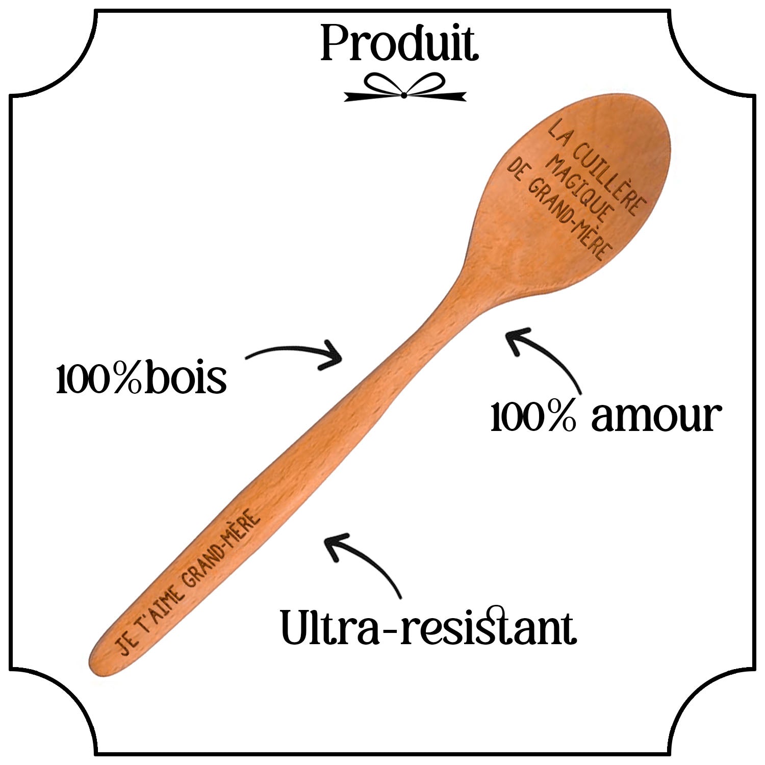 Cuillère en Bois - Je t'aime Grand-Mère