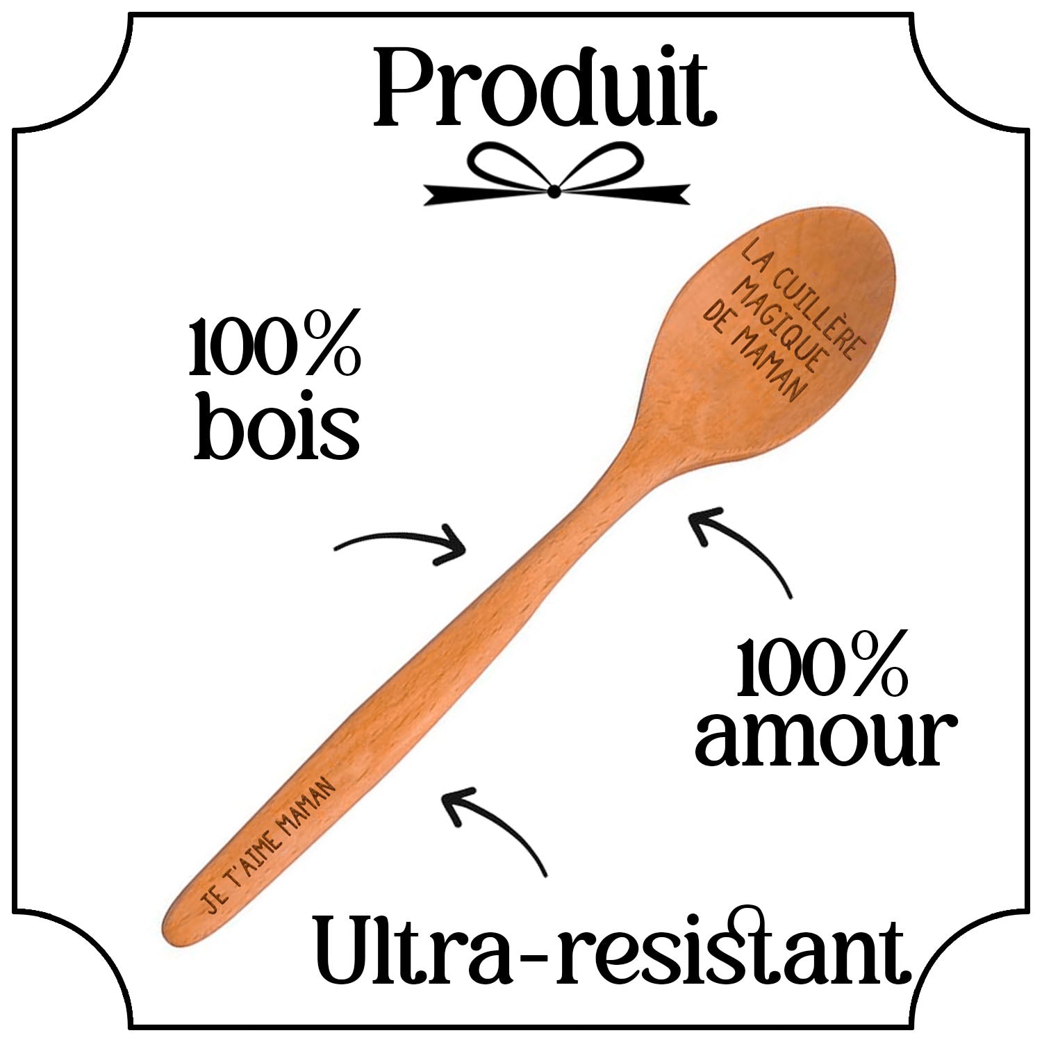 Cuillère en Bois - Je t'aime Maman