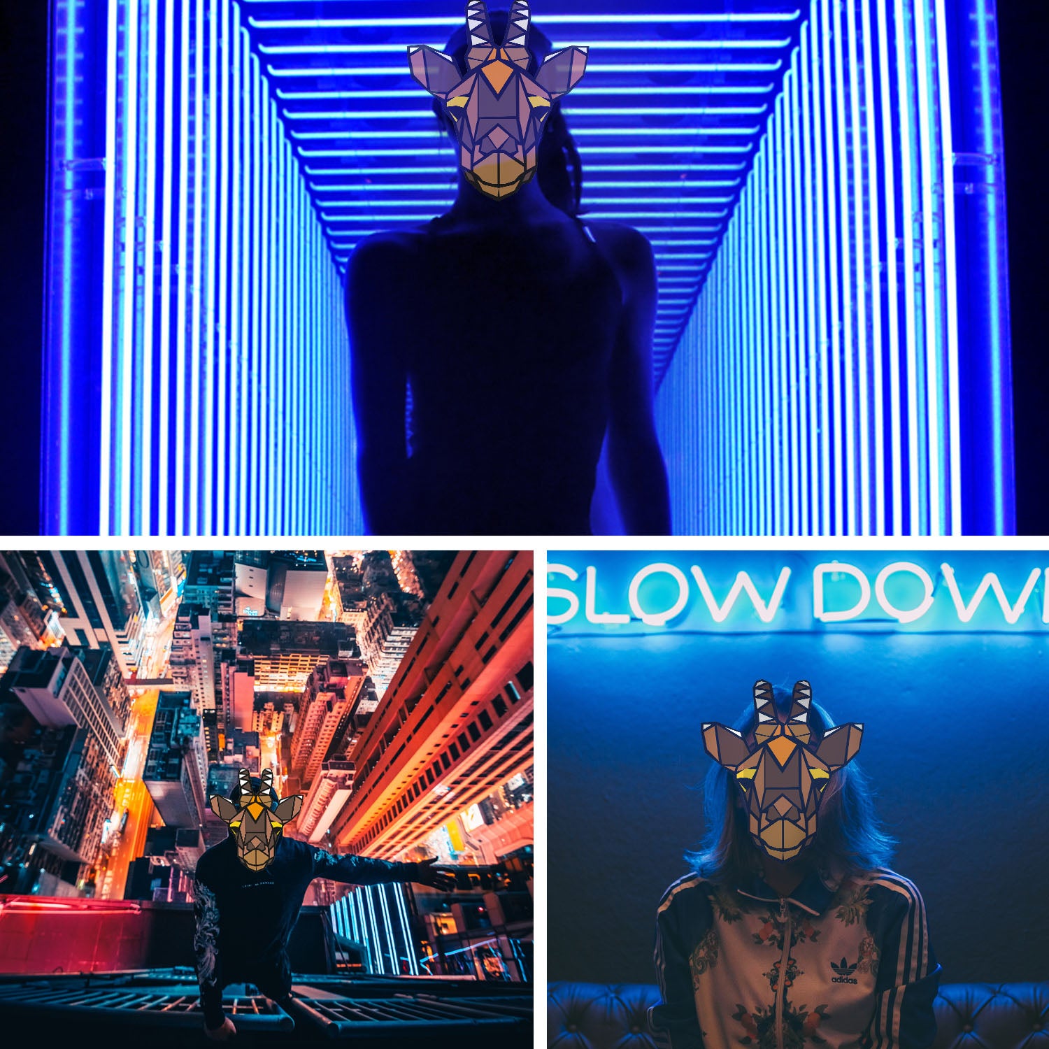 Masque LED Réactif à la Musique – Girafe