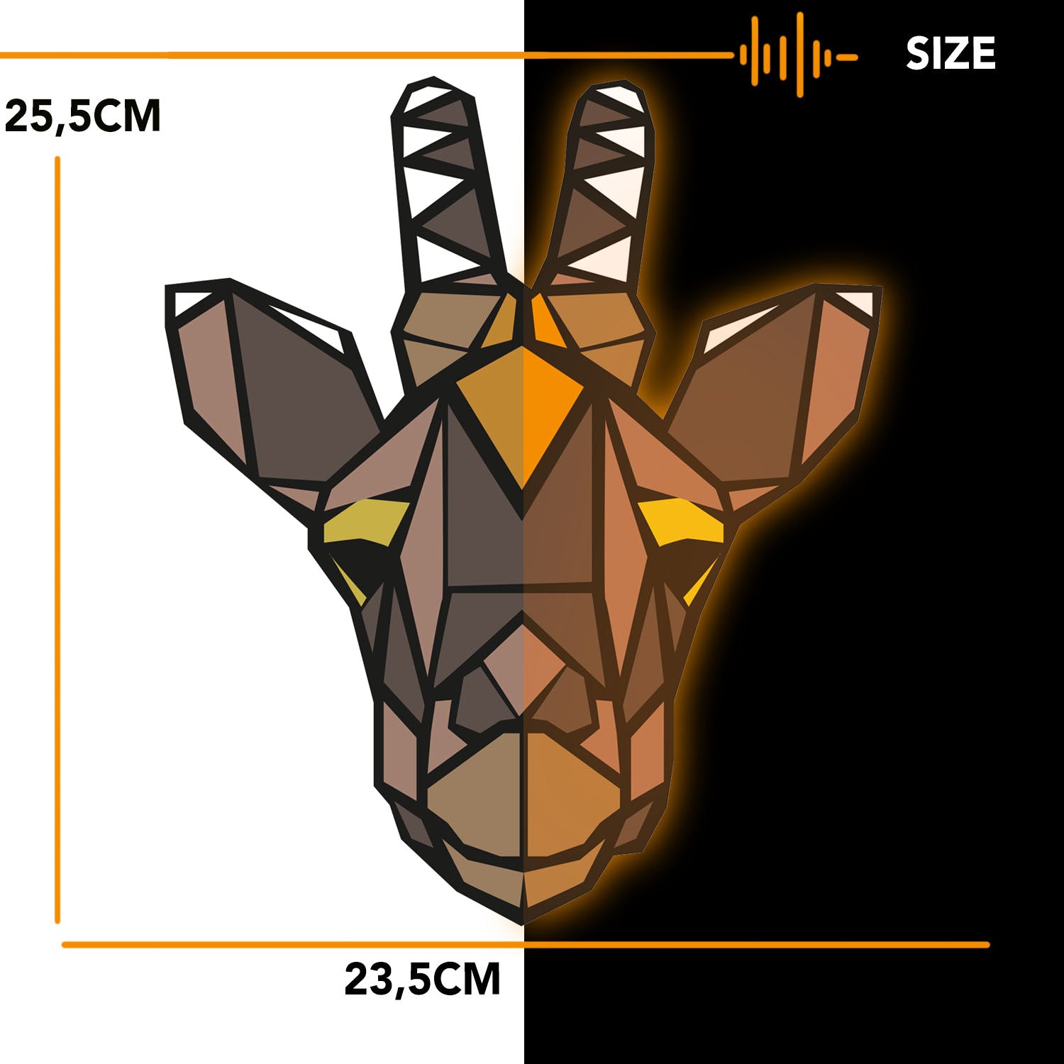 Masque LED Réactif à la Musique – Girafe