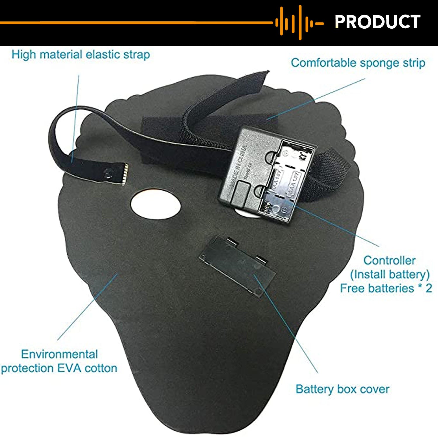 Masque LED Réactif à la Musique – Girafe