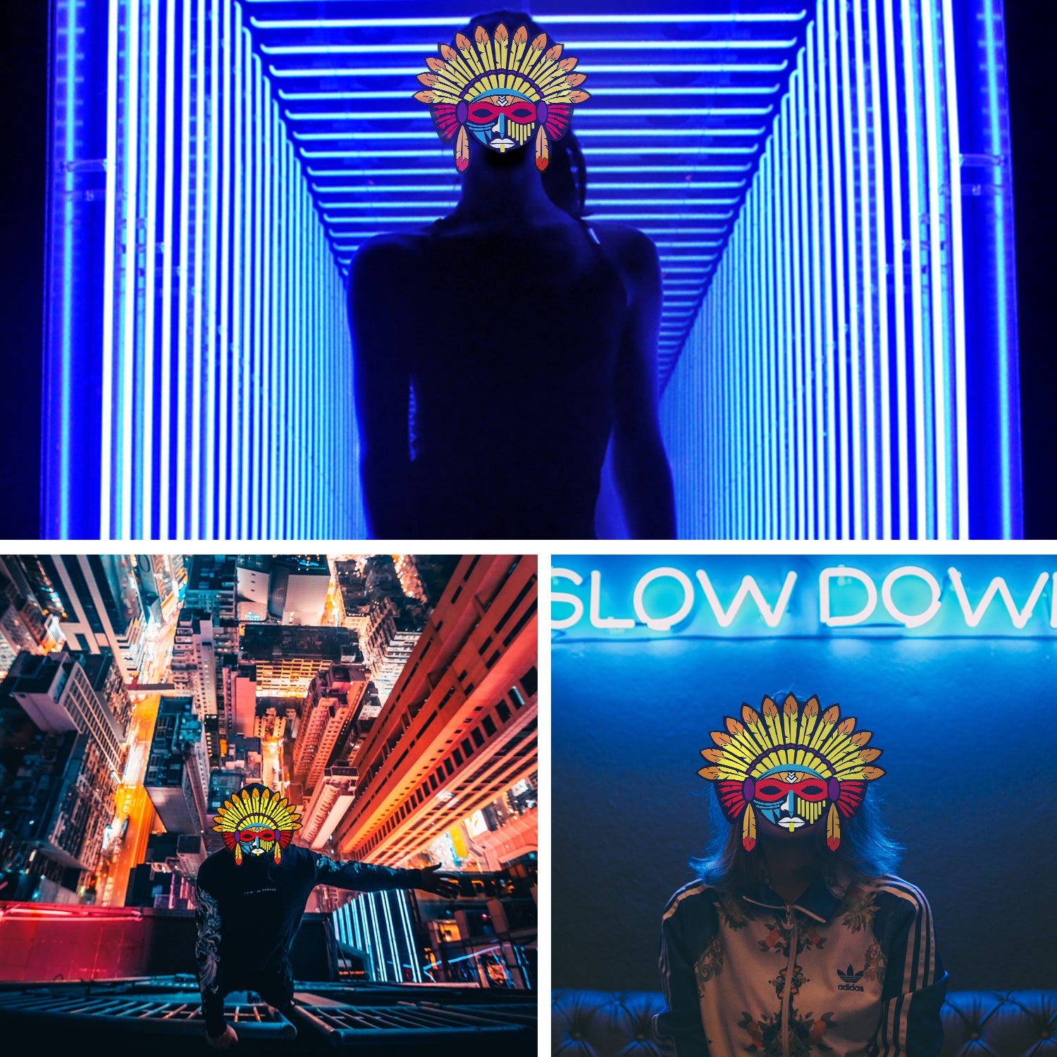 Masque LED Réactif à la Musique – Indien