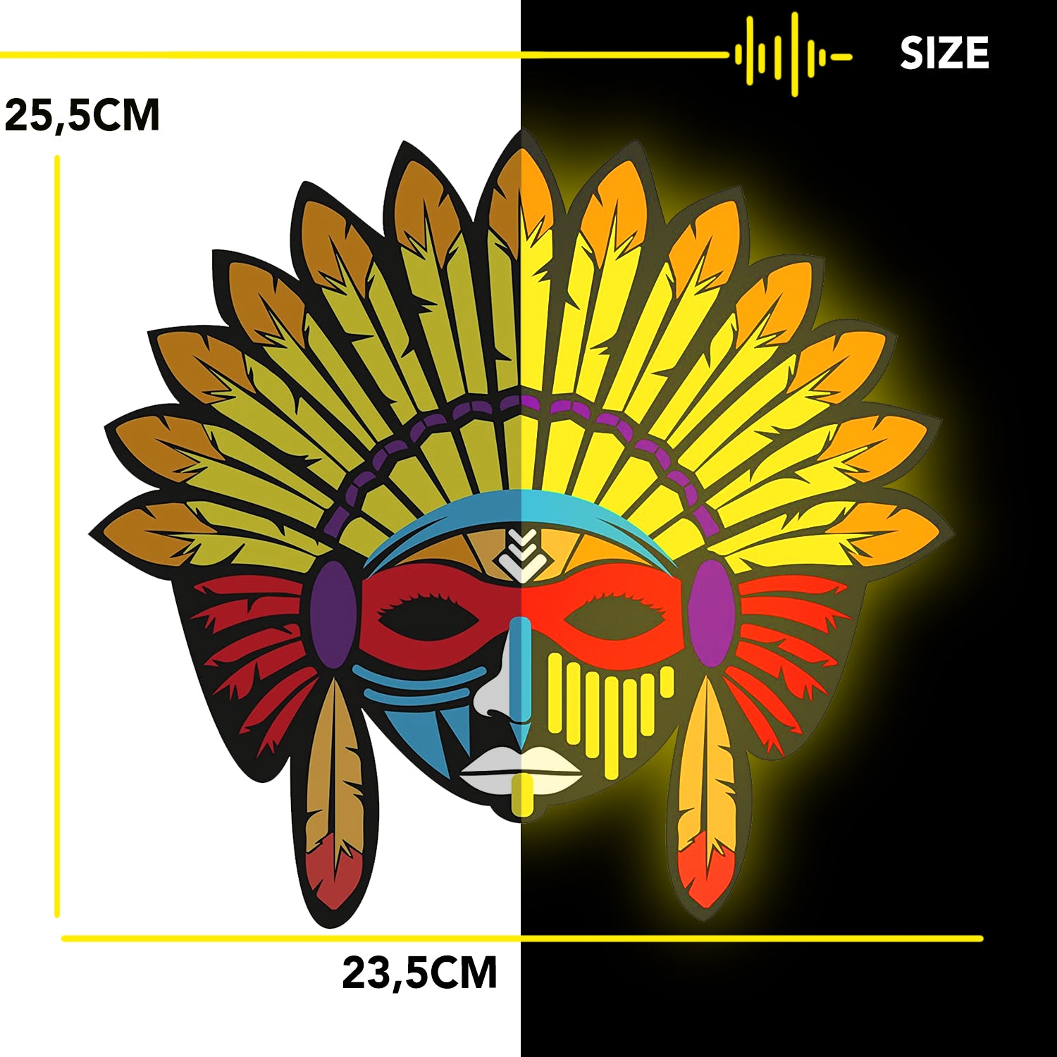 Masque LED Réactif à la Musique – Indien
