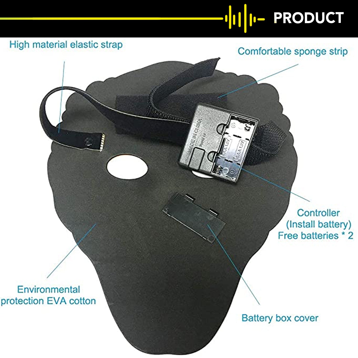 Masque LED Réactif à la Musique – Indien