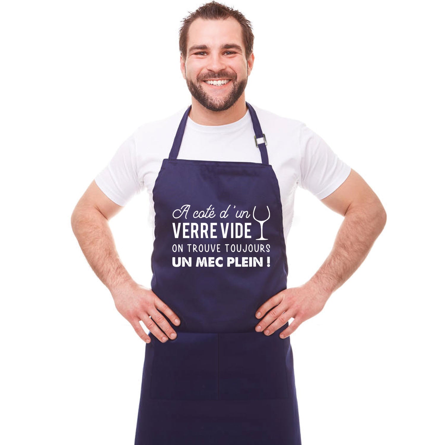 Tablier de Cuisine Humoristique - A côté d'un verre vide