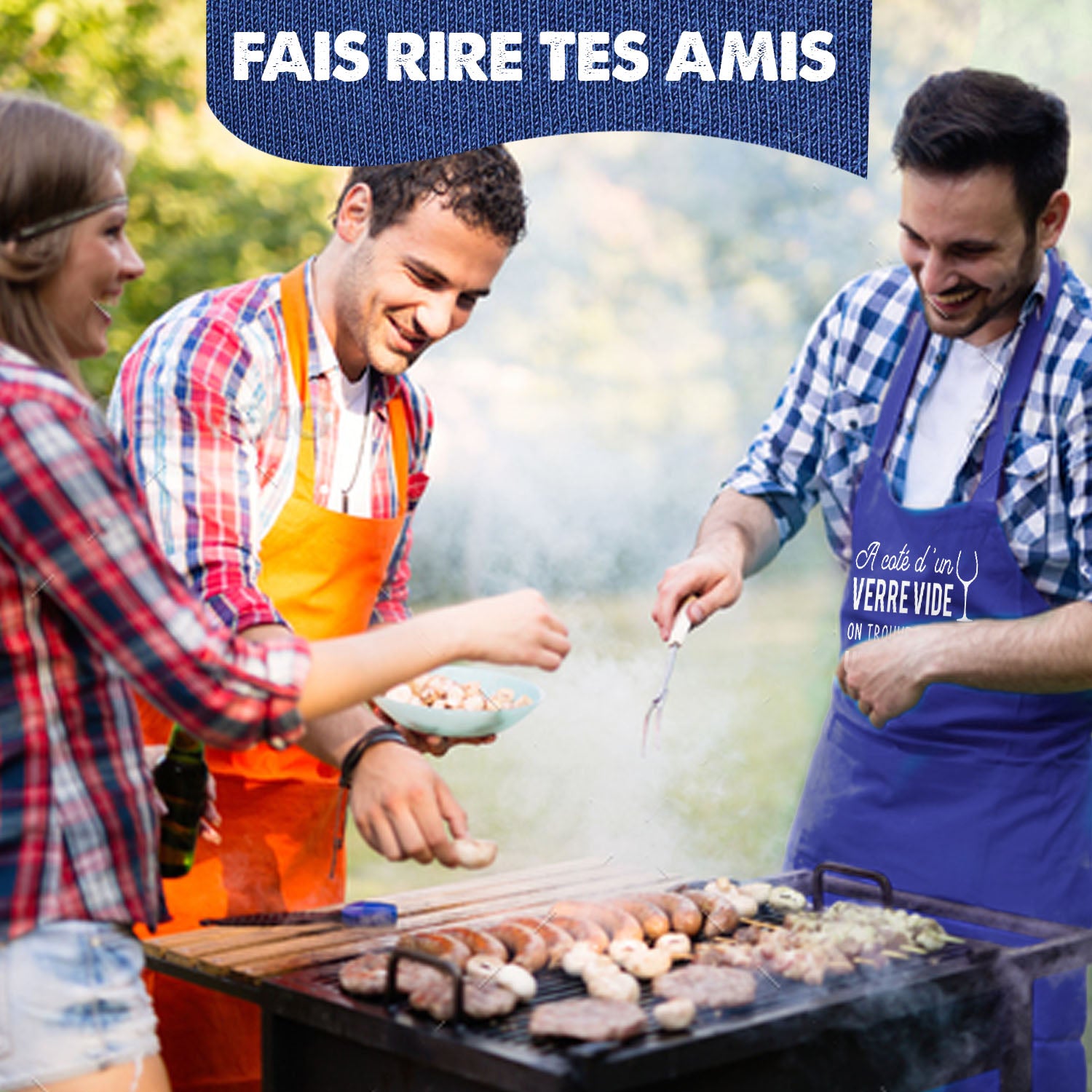 Tablier de Cuisine Humoristique - A côté d'un verre vide