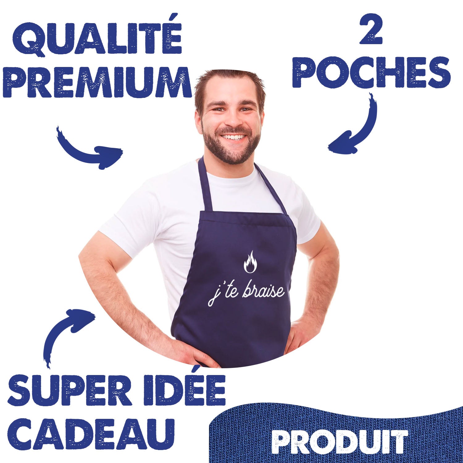 Tablier de Cuisine Humoristique - J'te braise