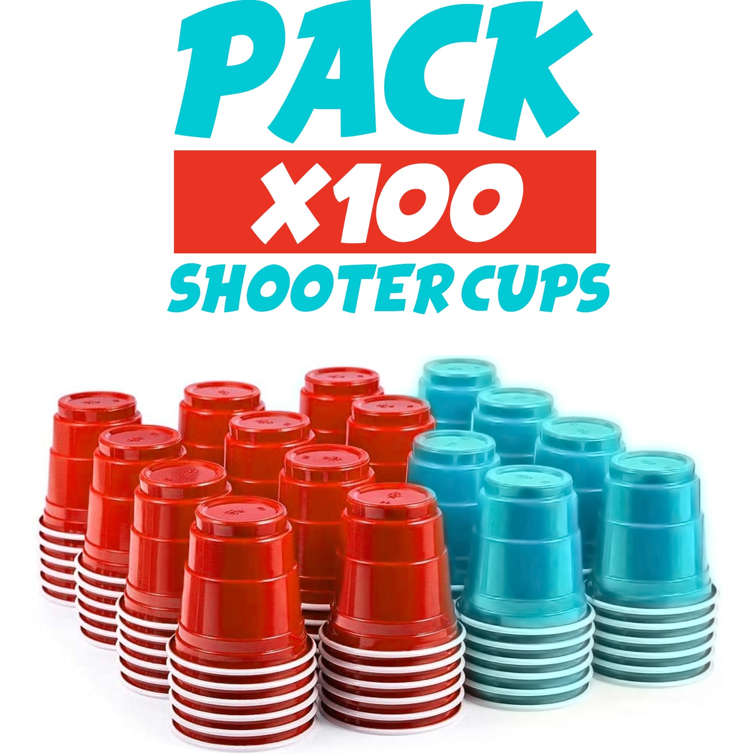 100 Shooters Rouges et Bleus 4cl