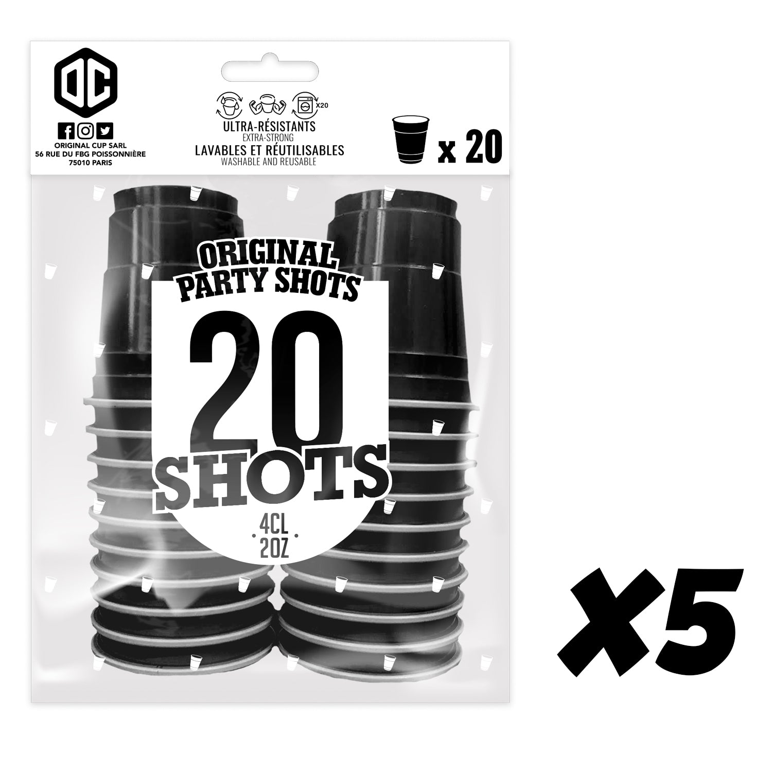 100 Shooters Noirs 4cl