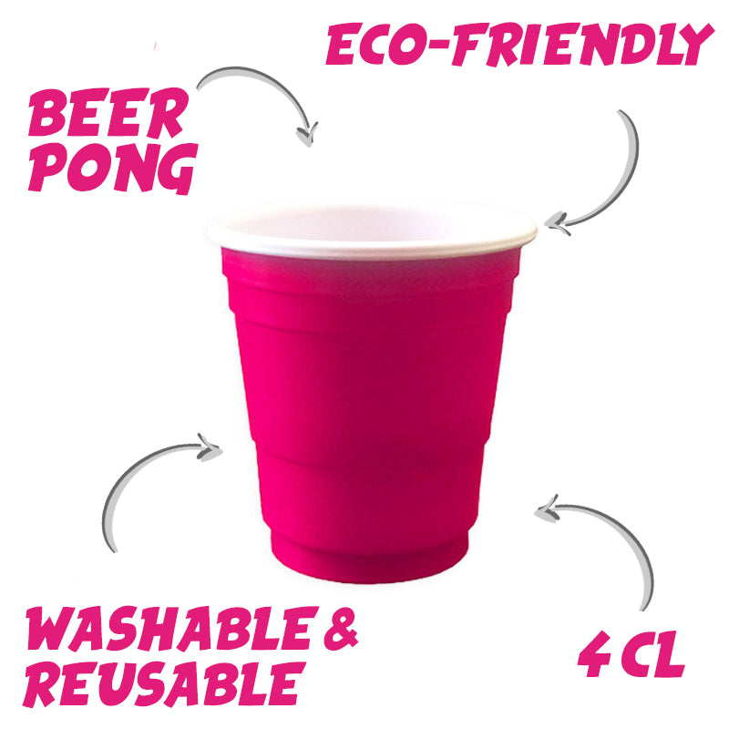 100 Shooters en Plastique Roses Réutilisables 4cl