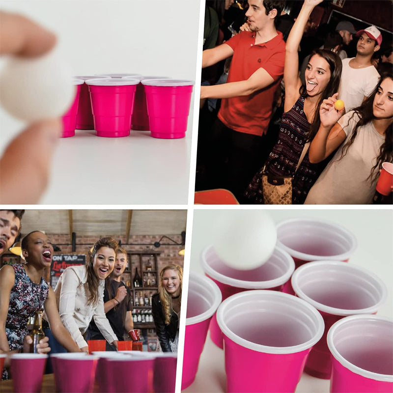 100 Shooters en Plastique Roses Réutilisables 4cl