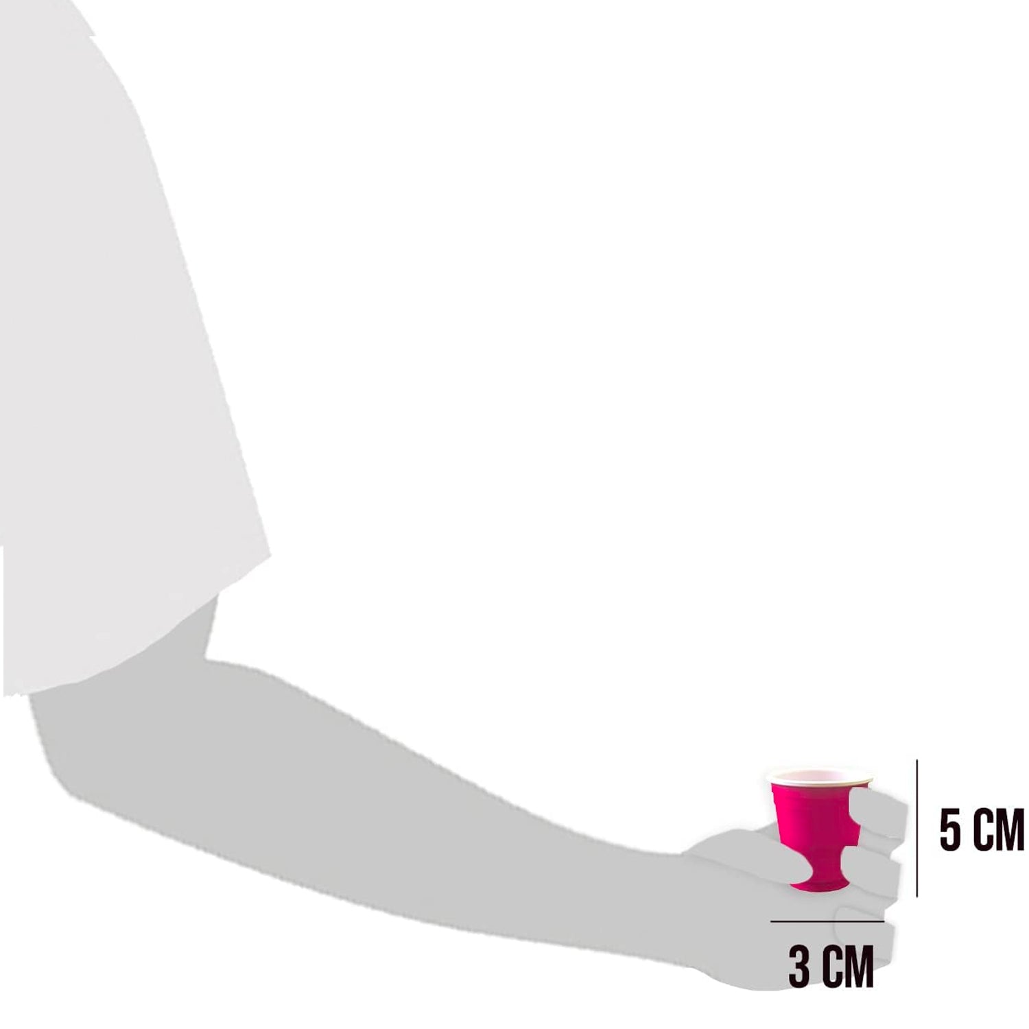 100 Shooters en Plastique Roses Réutilisables 4cl