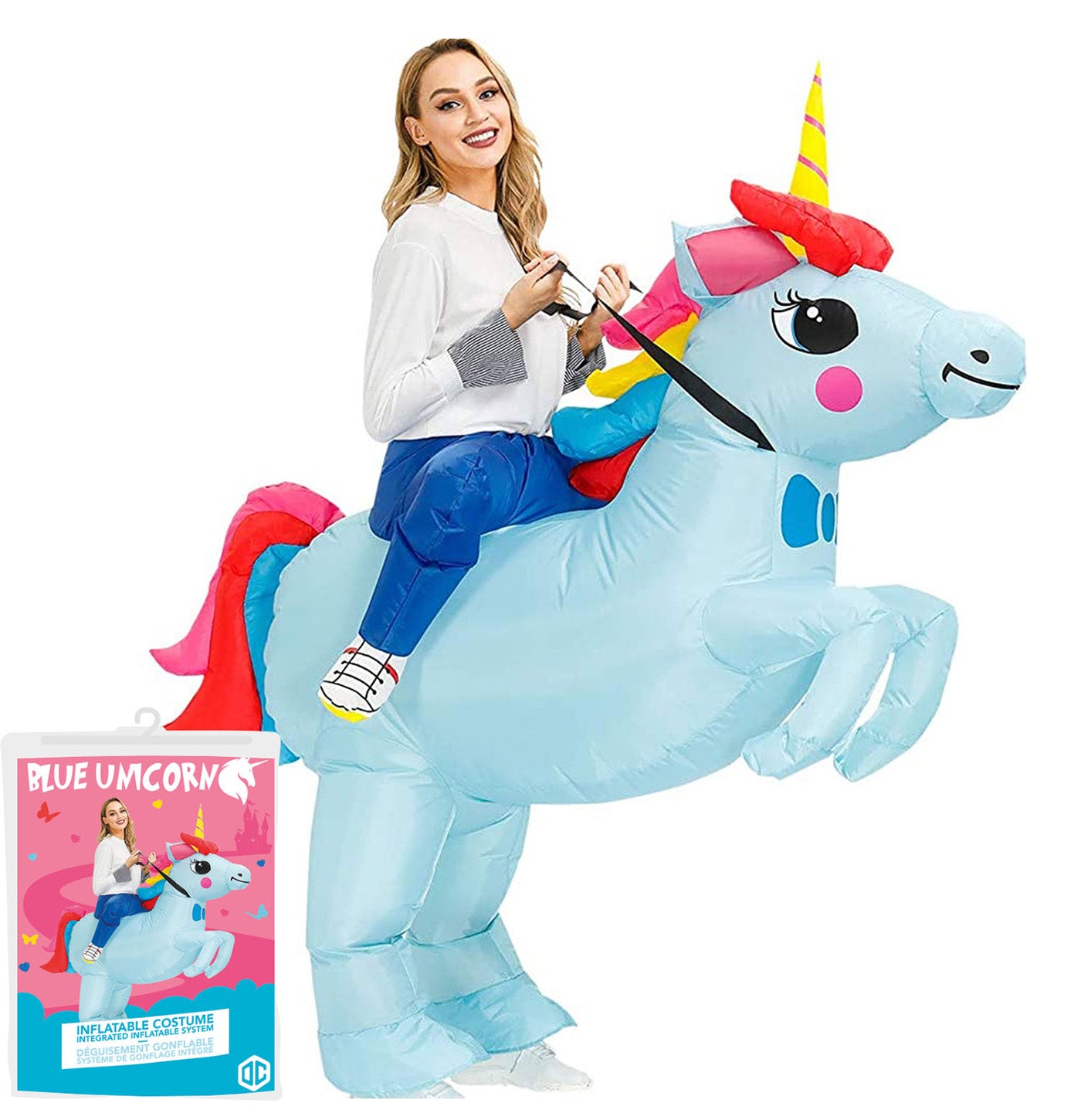 Costume gonflable Licorne Bleue