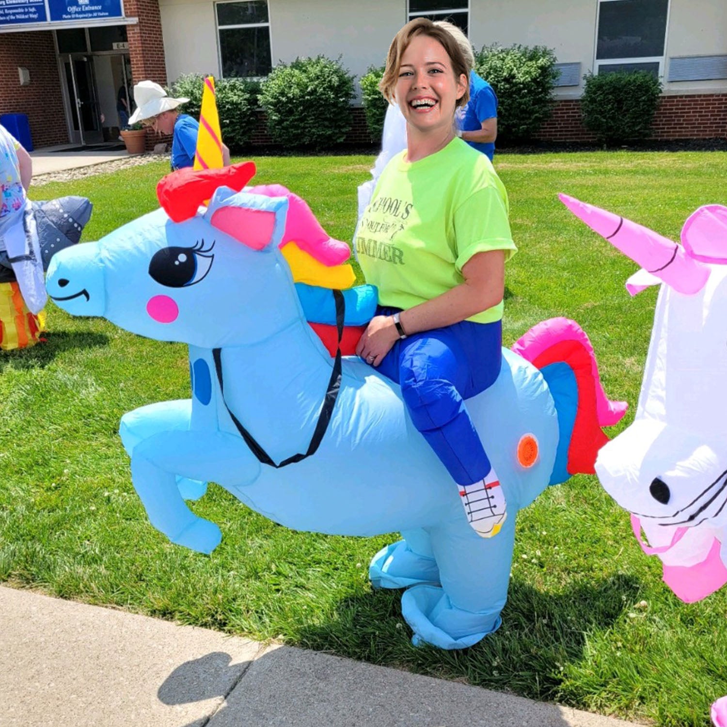 Costume Gonflable Adulte – Licorne Bleue