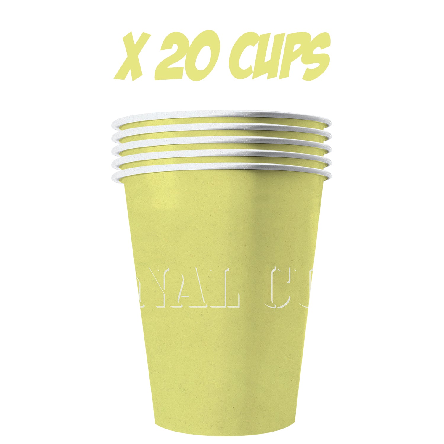 20 Paper Cups Jaunes Pastel 53cl