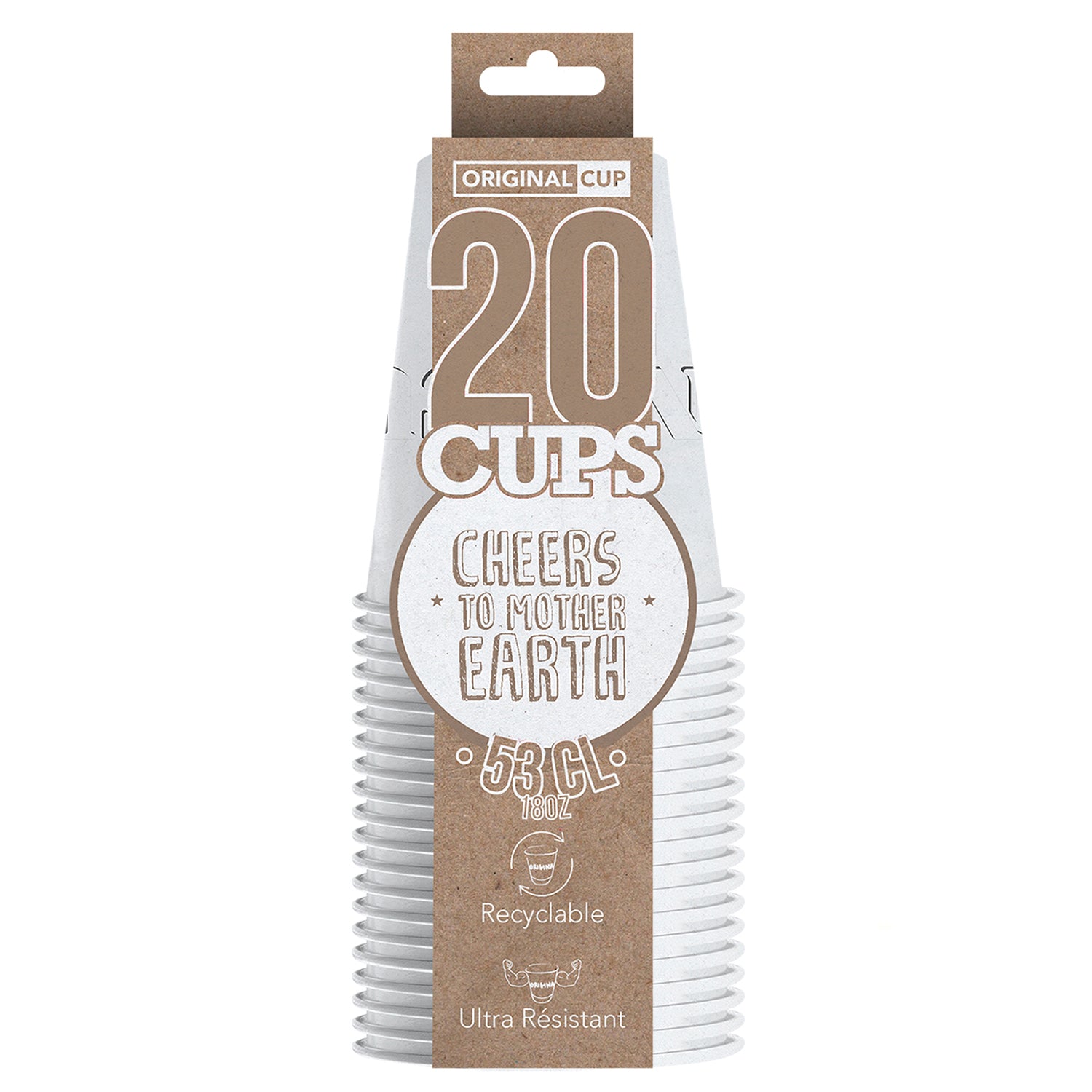 20 Paper Cups Blancs 53cl