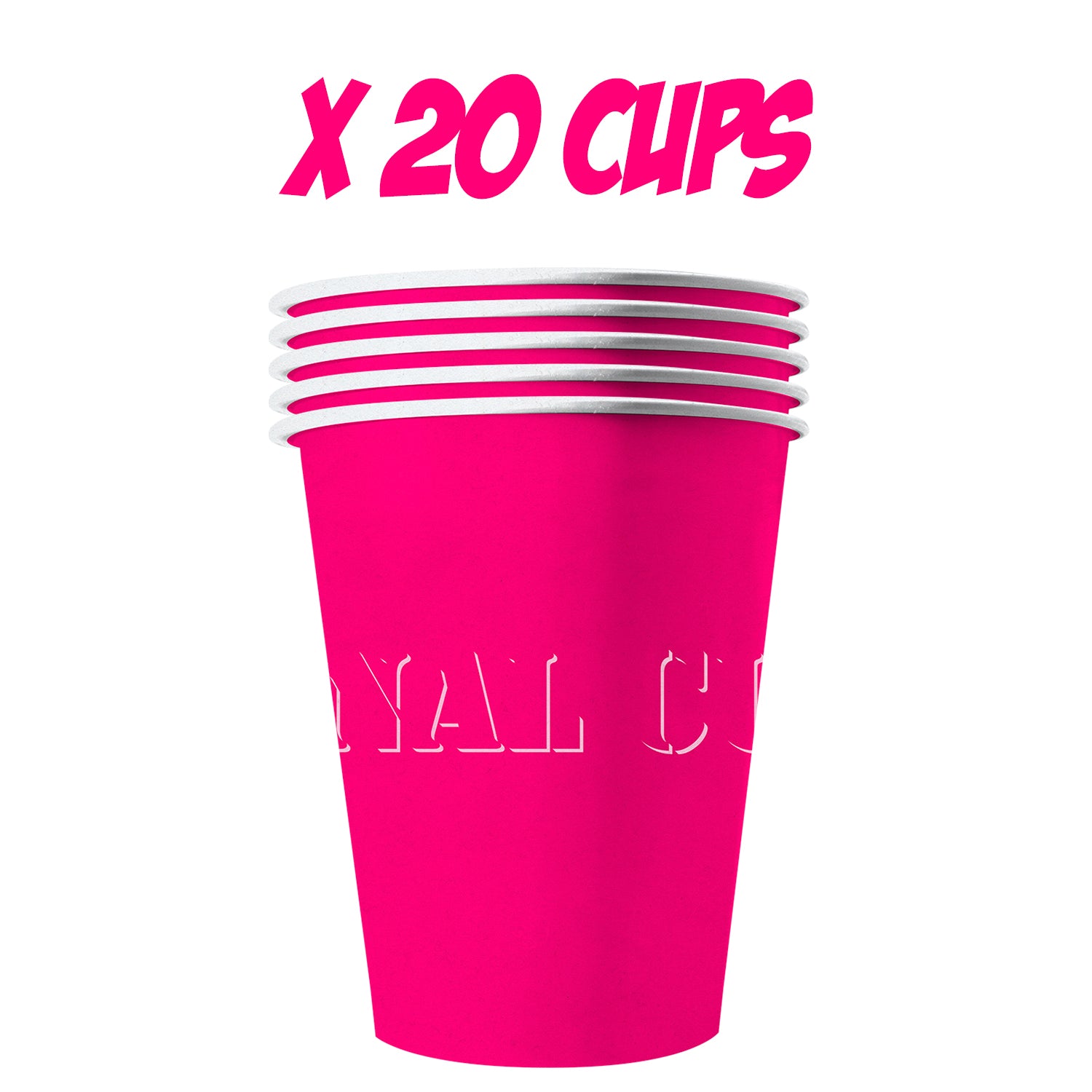 20 Paper Cups Roses 53cl