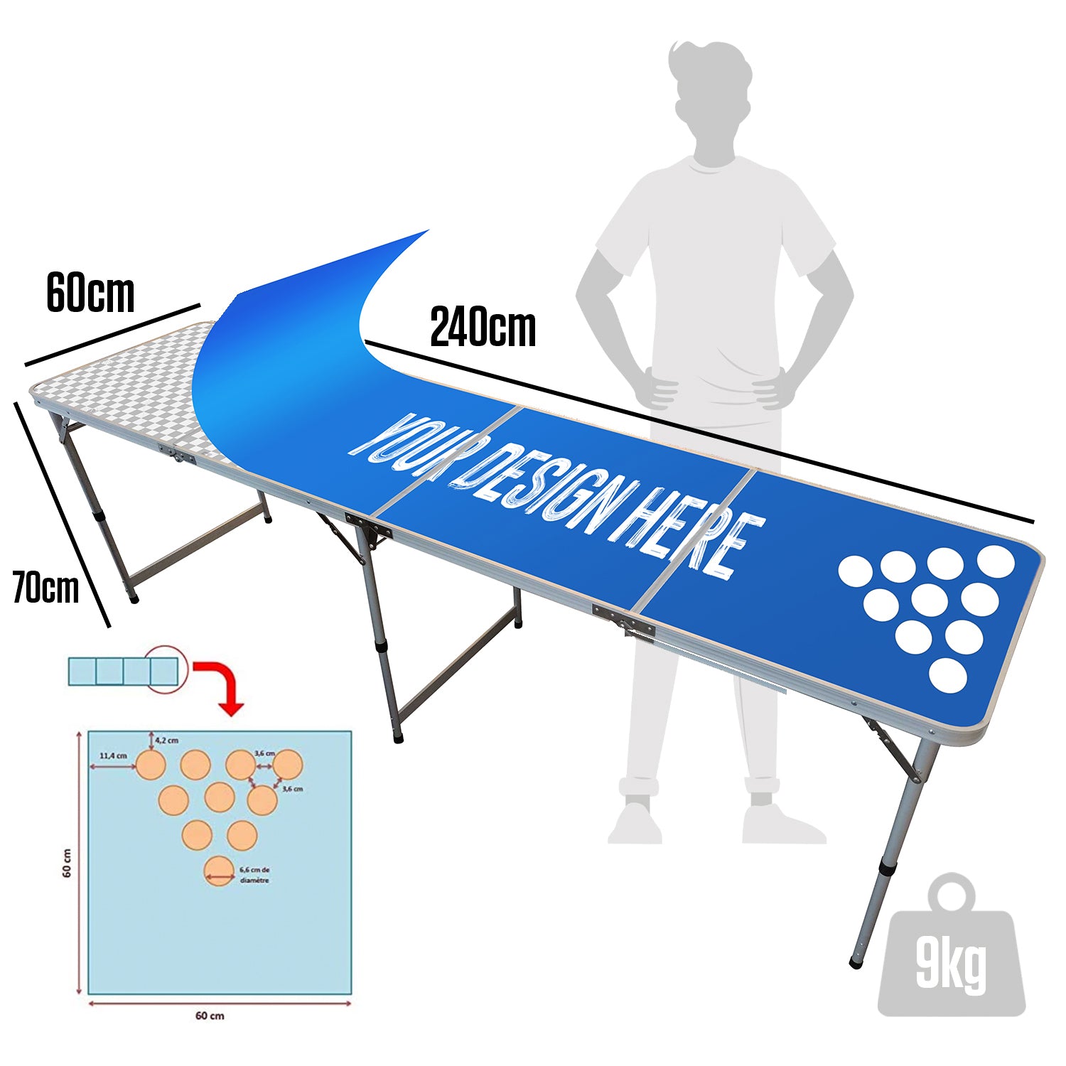 Table de Beer Pong Personnalisée