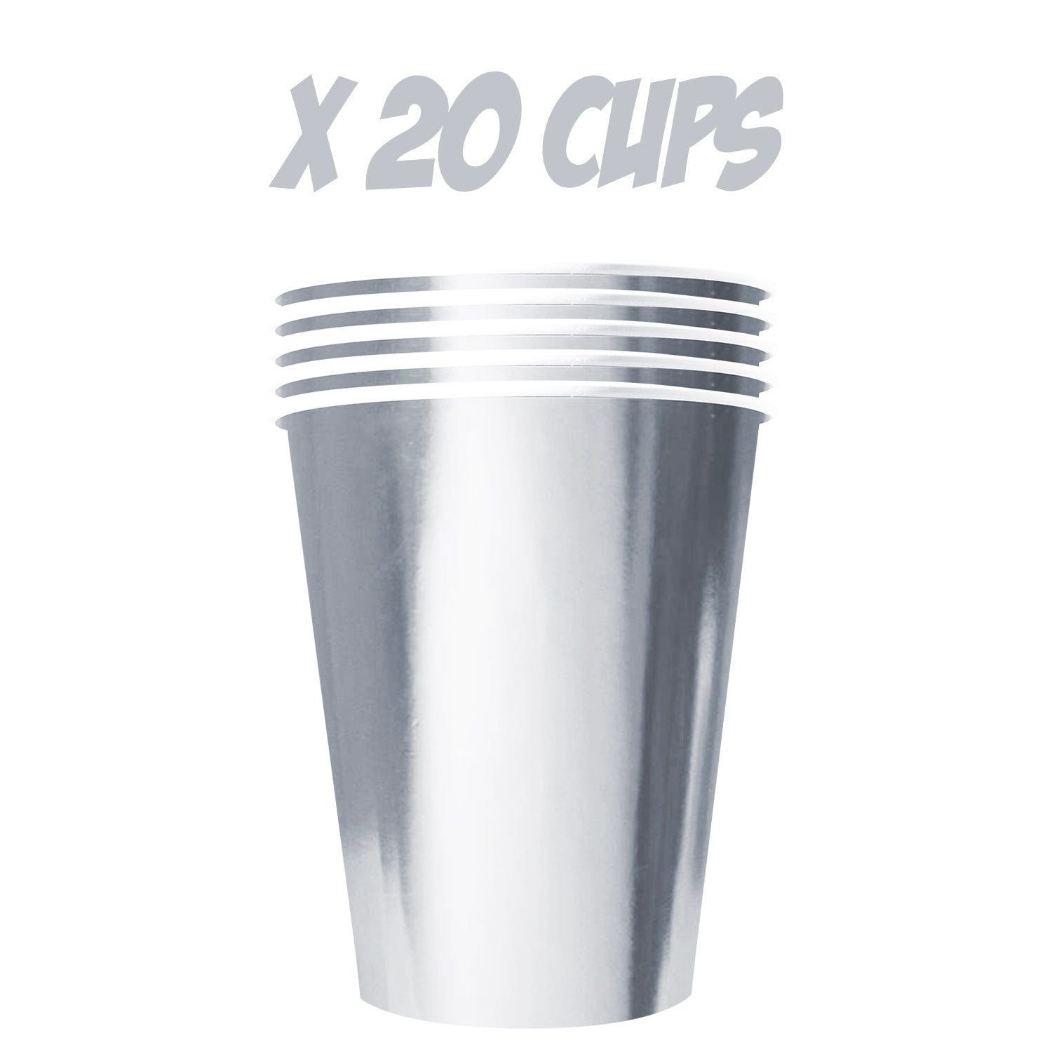 20 Paper Cups Argents 53cl