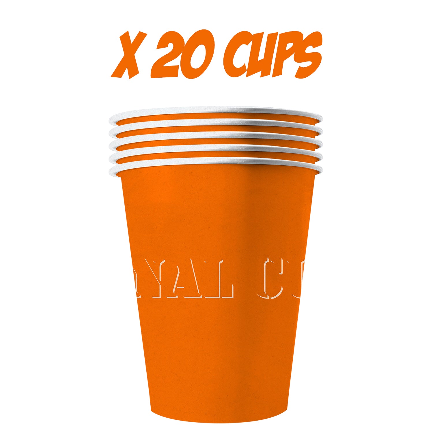 20 Paper Cups Oranges 53cl