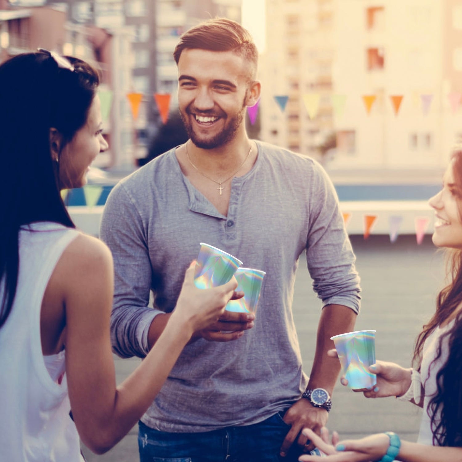 20 Paper Cups Rainbow 53cl