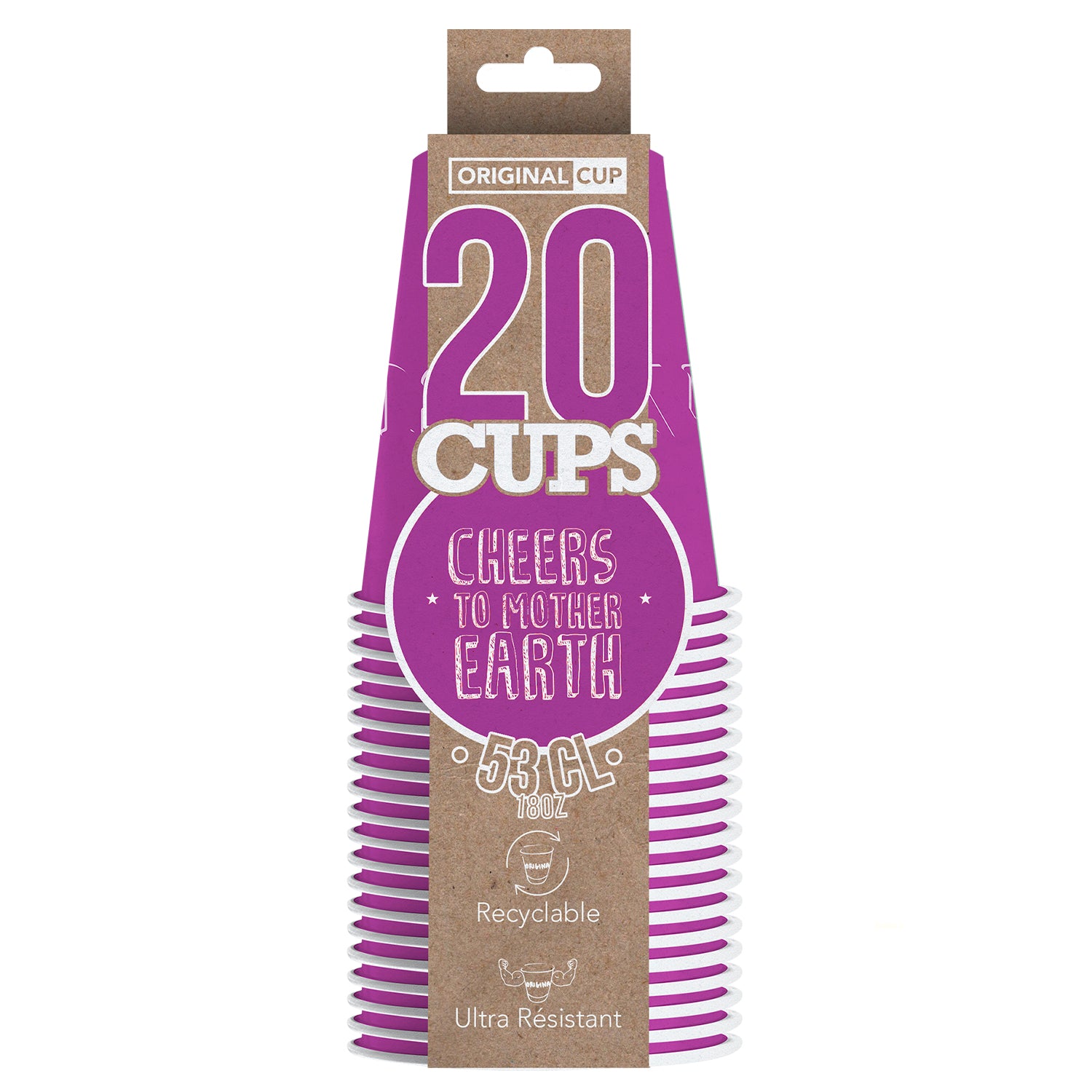 20 Paper Cups Violets 53cl