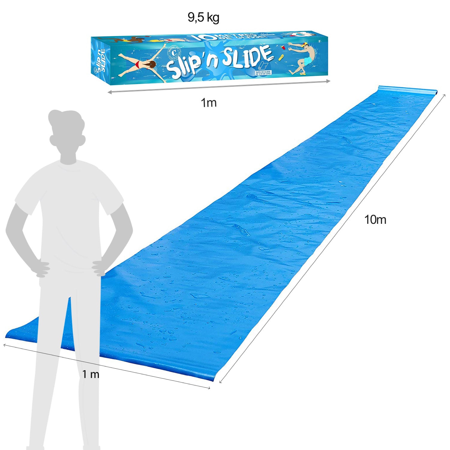 Tapis de Ventriglisse 10 mètres Bleu - Slip'n Slide